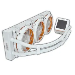 The darkFlash Explore DE360 AIO cooler features a detachable magnetic display screen mounted on the pump block.