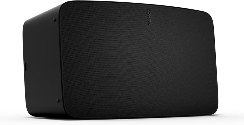 The Sonos Five wireless speaker is available in black and white with AirPlay 2 support and high-resolution audio processing.