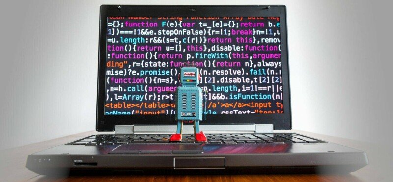 Conceptual graphic illustrating artificial intelligence integration in open source software development