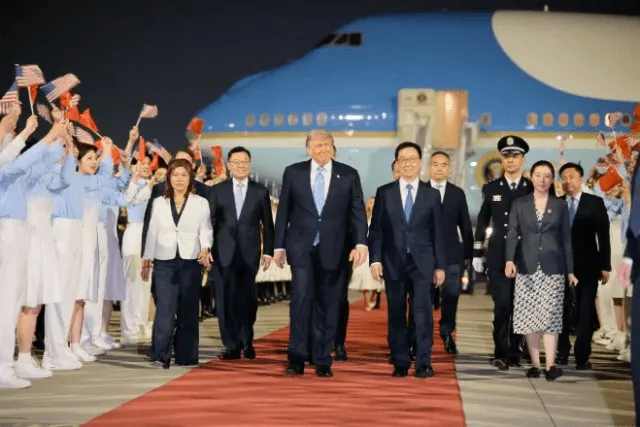 American corporate leaders travel to China with President Donald Trump for high-level economic discussions.