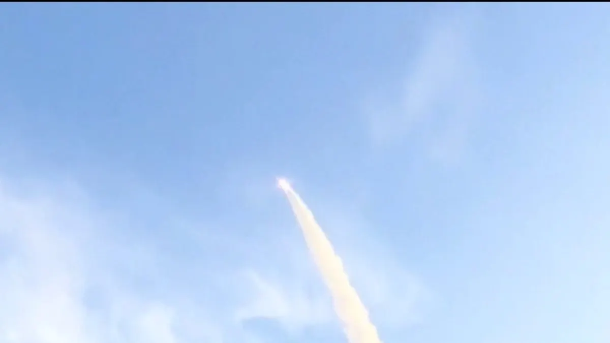 A hypersonic missile launches during a military test.
