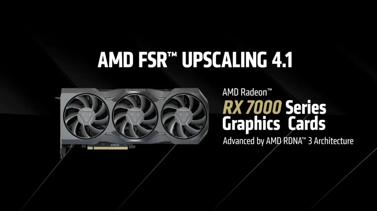 AMD FSR 4.1 upscaling technology extending AI frame generation support to legacy Radeon graphics cards.