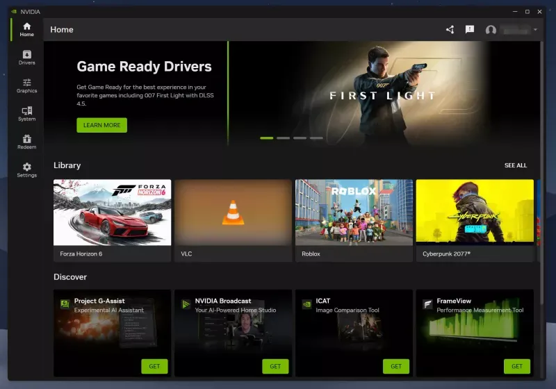 Screenshot of the Nvidia GeForce Control Panel interface showing driver settings and game optimization options.