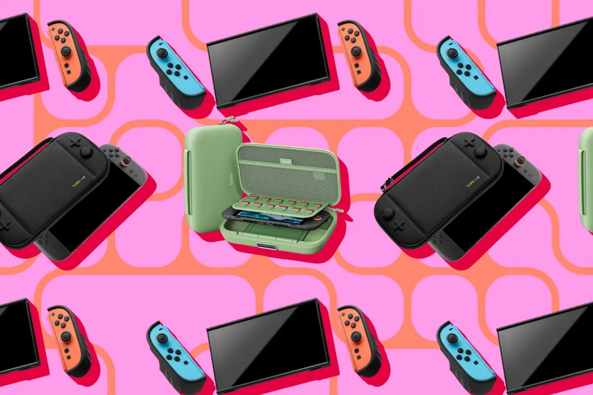 The protective shell and transit case offer structural durability for the Nintendo Switch 2 console.