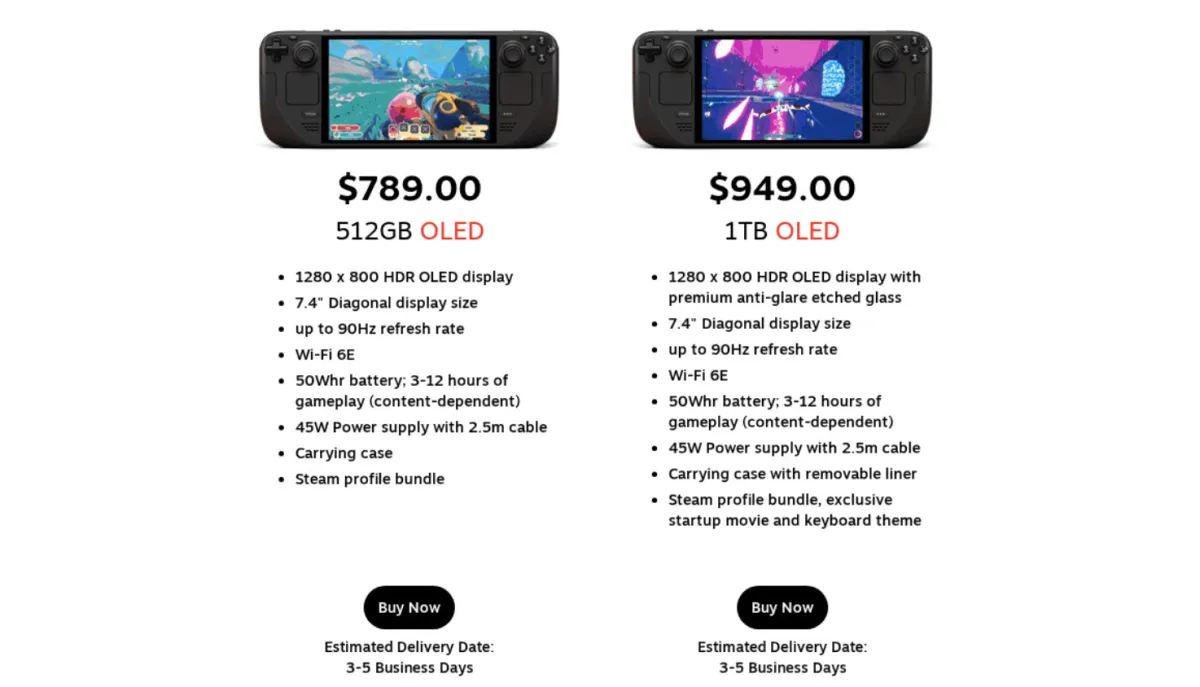 Global DRAM and NAND shortages have increased Steam Deck OLED prices for 512 GB and 1 TB models.