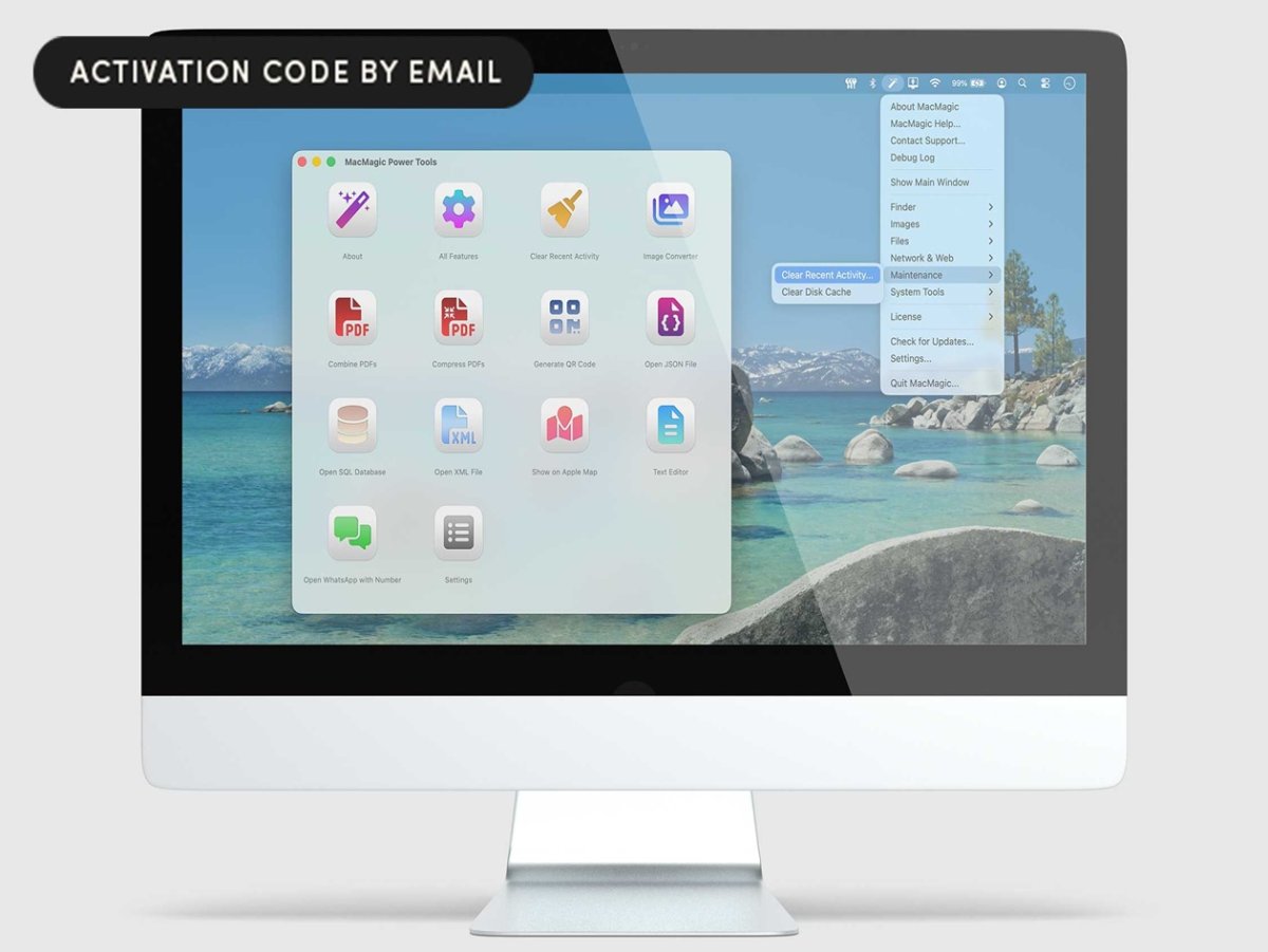 MacMagic application interface displaying hidden macOS system utilities