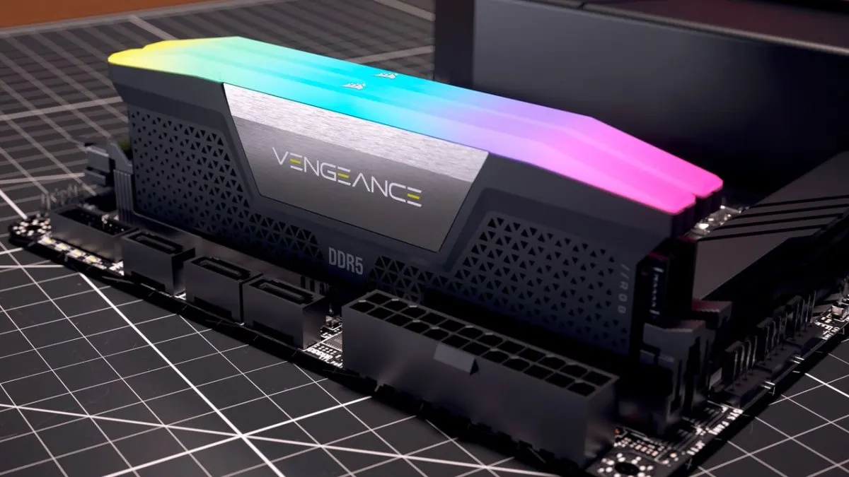 Corsair Vengeance DDR5 memory module containing ChangXing Memory Technologies DRAM chips