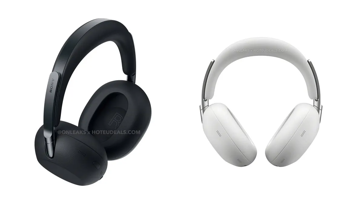 The Sony 1000X ColleXion headphones feature polished metal accents and thick leatherette ear cushions.