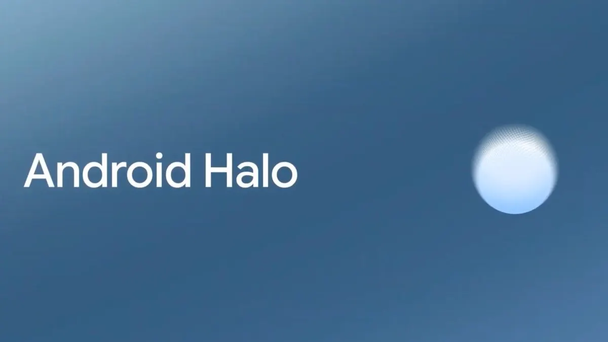 Android Halo interface displays live AI agent activity and real-time status updates at the top of a mobile screen.