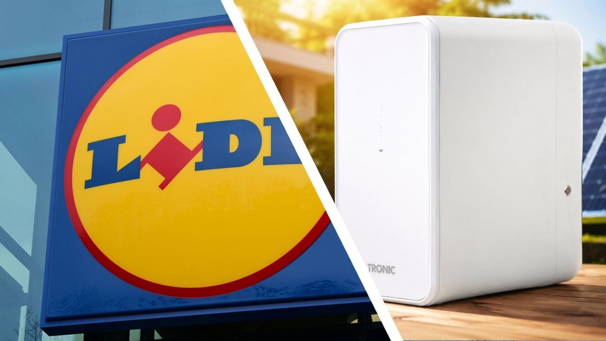 Compact Lidl balcony solar battery unit designed for residential energy storage.