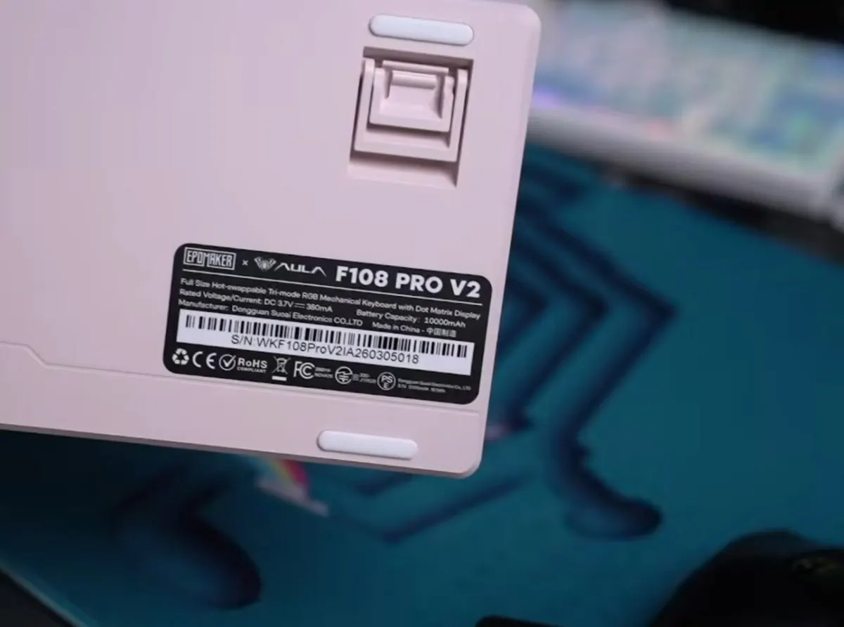 The Epomaker F108 Pro V2 full-size wireless mechanical keyboard is displayed from the front.