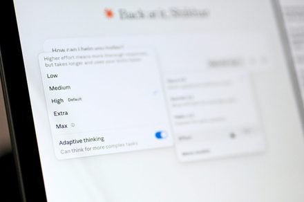 The interface displays five manual effort control levels for Claude Opus 4.8 users.