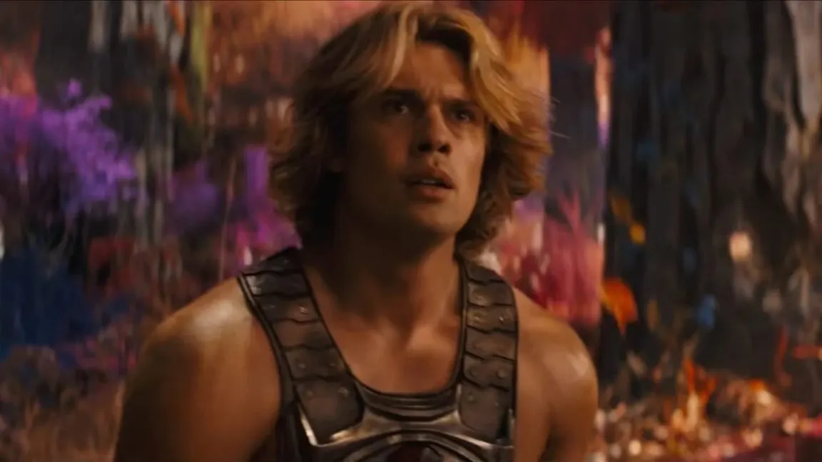 Promotional artwork from the final trailer of the live-action Masters of the Universe film emphasizes nostalgic themes.
