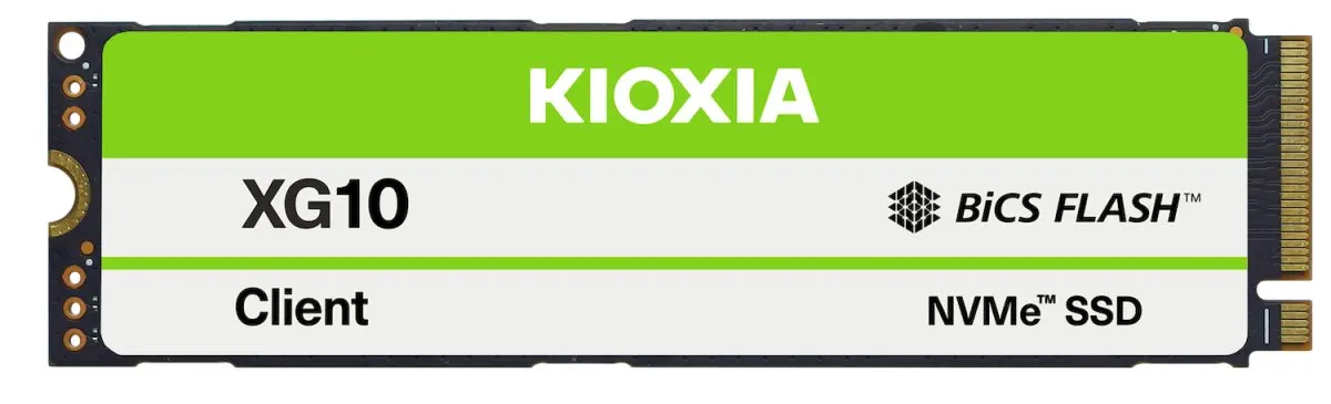 KIOXIA XG10 Series PCIe 5.0 M.2 solid state drive for OEM workstations and AI PCs.