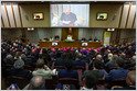 Pope Francis presents his encyclical on artificial intelligence during a Vatican briefing.