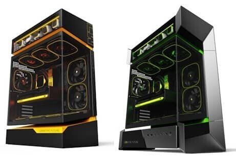 The display features the Geometric Future Model 9 flagship and Model 7 prototypes at Computex.