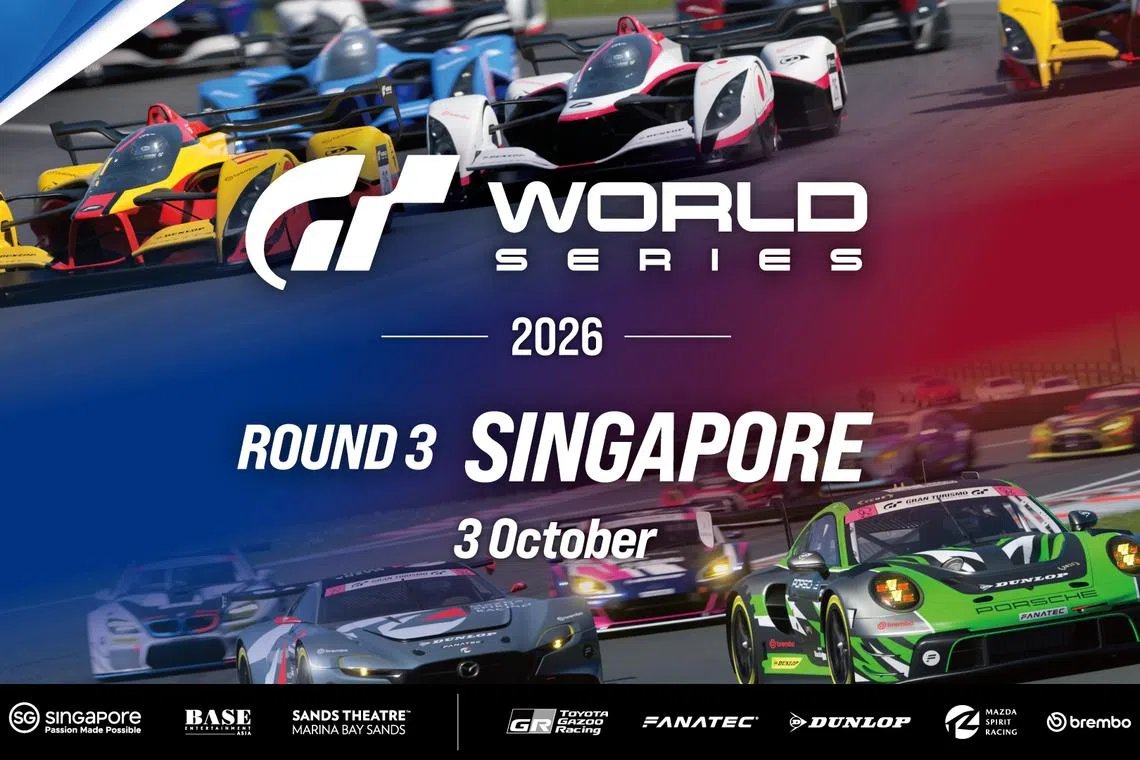 The Gran Turismo World Series championship event takes place at Marina Bay Sands in Singapore.