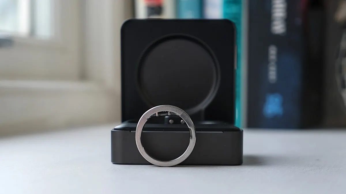 Ultrahuman Ring Pro smart ring with an all-titanium design, dual-core processor, and charging case.