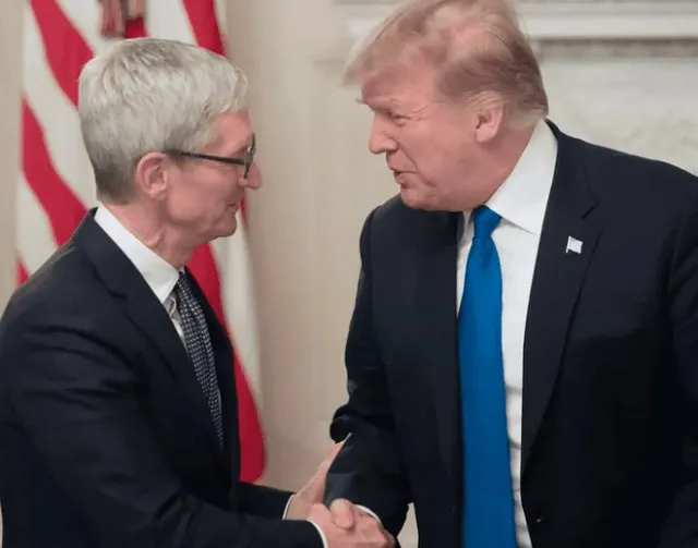 Tim Cook meets President Donald Trump in Beijing, discussing Apple's supply chain and market access in China.