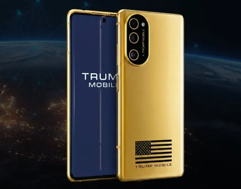 Trump Mobile device packaging with security warning label
