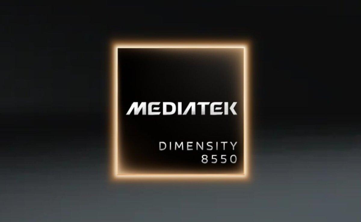 MediaTek Dimensity 8550 processor chip featuring integrated Gemini AI for budget smartphones