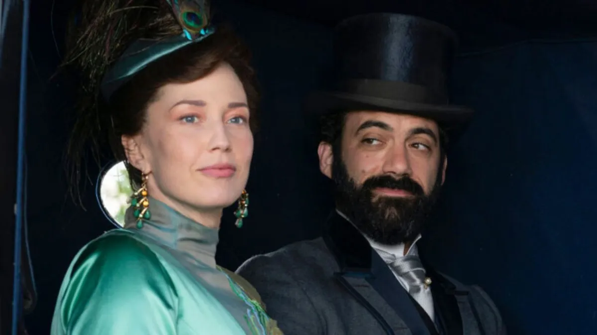 George and Bertha dance in period costumes during a flashback scene from the season four trailer.