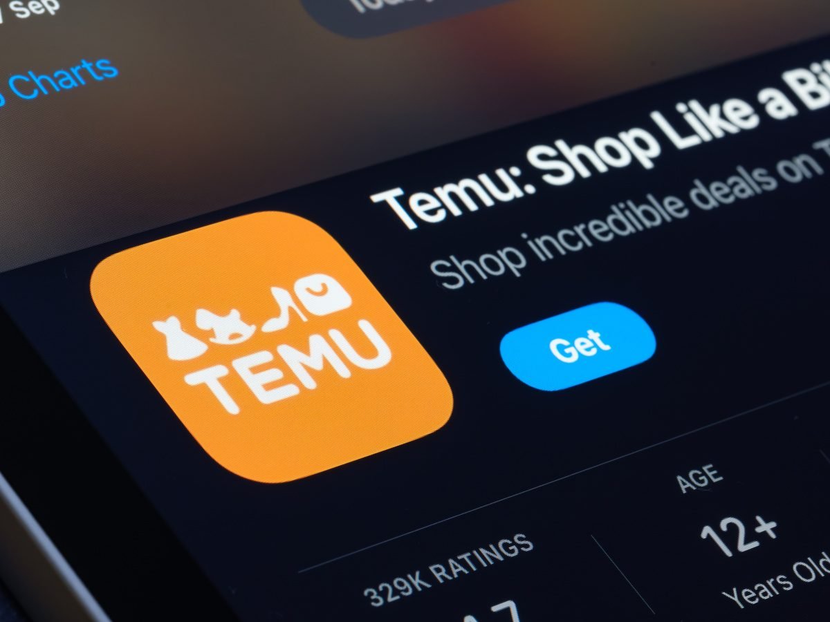 Temu logo representing the company fined €200m by the EU.