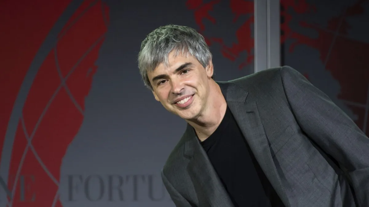 Google co-founder Larry Page discusses the importance of setting ambitious goals during a public presentation.