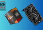Budget desktop setup featuring AMD Ryzen 7 5800X processor and Nvidia RTX 5060 graphics card for 1080p gaming.