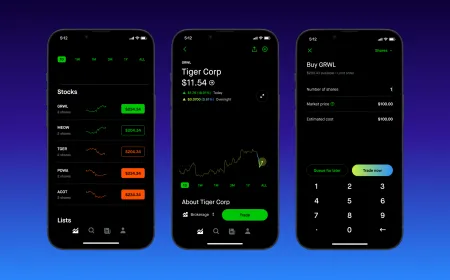 A digital illustration shows artificial intelligence managing stock trades and credit accounts on a financial platform.