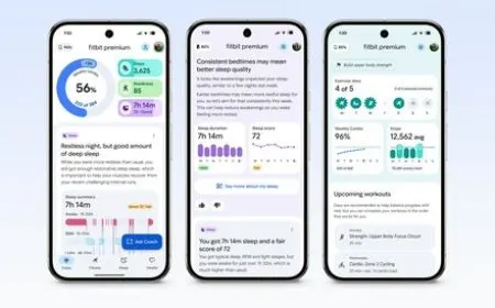 The Google Health 5.0 interface displays the new Quick Access widget alongside the AI Health Coach.
