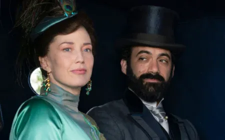 George and Bertha dance in period costumes during a flashback scene from the season four trailer.