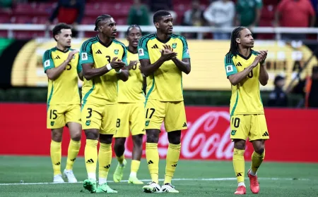 The India and Jamaica cricket teams prepare for the Unity Cup 2026 semi-final at The Valley in London.