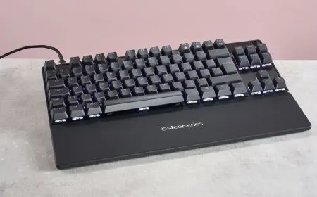 SteelSeries Apex Pro TKL Gen 3 keyboard features analog switches and adjustable actuation points.