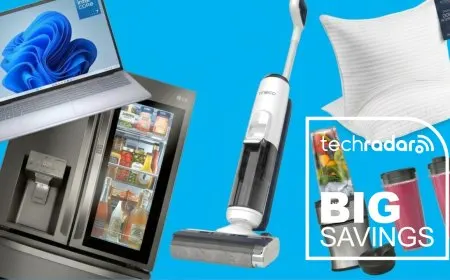 Discounted televisions, home appliances, and outdoor gear are displayed for early Memorial Day sales.