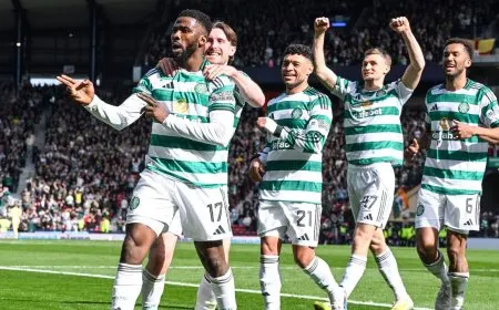 Celtic versus Dunfermline Athletic during the 2026 Scottish Cup Final.