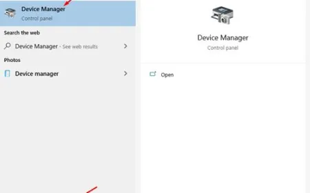 Windows Device Manager interface listing installed hardware drivers and system components.