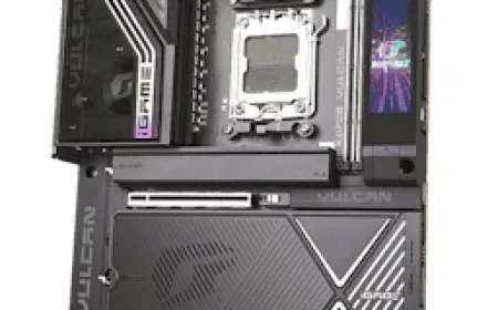 Colorful iGame X870E Vulcan OC V14 motherboard showcasing VRM heatsinks, PCIe slots, and AMD socket layout.