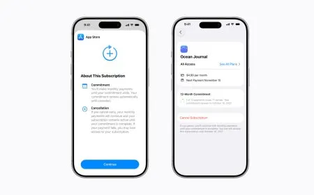 Apple App Store developer billing interface displays the new twelve-month subscription commitment option.