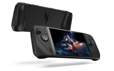The Acer Nitro Blaze Link handheld gaming device features a seven-inch display and compact controller layout.