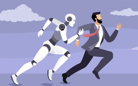 Executives examine charts showing projected artificial intelligence workforce reductions and uncertain financial returns.