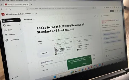 The Adobe Acrobat Studio interface displays AI document analysis features.