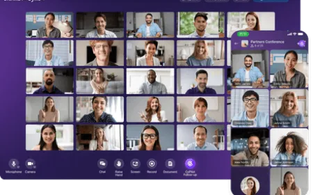 The interface displays unified customer relationship management tools with embedded artificial intelligence automation.