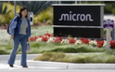 Micron stock chart shows a 19% surge as the company reaches a $1 trillion market value.