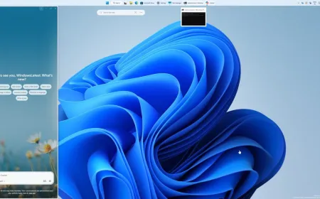 The Windows 11 Copilot app is docked to the side of the desktop with the screen resized to make room.