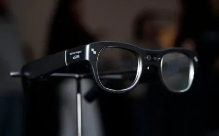 RayNeo X3 Pro standalone AR glasses demonstrate embedded cellular connectivity at CES 2026.