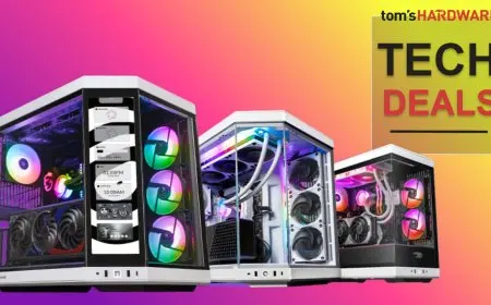 A pre-built gaming desktop computer is displayed with Memorial Day sale information.