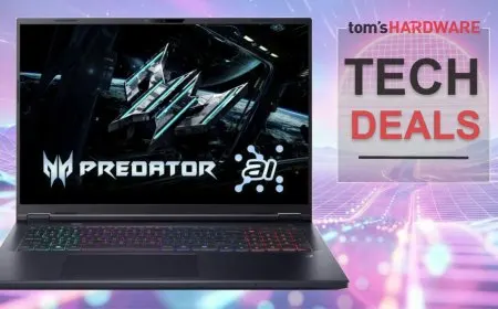 Front view of the Acer Predator Helios Neo 18 gaming laptop with its lid open.