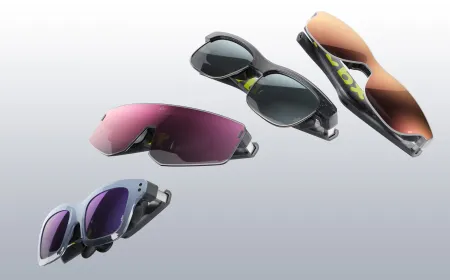 These augmented reality glasses feature modular components and bright displays for everyday accessibility.