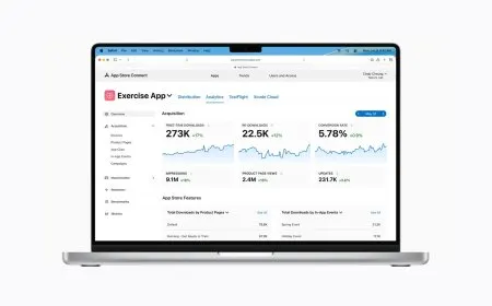 The updated App Store Connect Analytics dashboard displays new cohort analysis tools and monetization metrics.